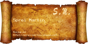 Sprei Martin névjegykártya